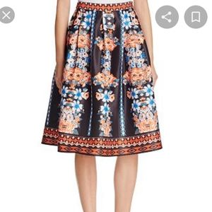 Printed A-Line Skirt Drindl Style